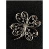 Image 2 : A Large Sterling Floral Brooch Set with Blue Stones