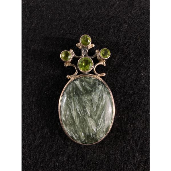 Fabulous Large Sterling & Peridot Pendant