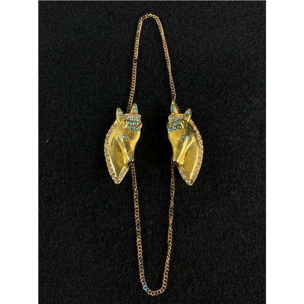 Good 40's-50's Double Horse Head Cloak Chain