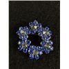 Image 1 : Pretty Blue 2 Colour Rhinestone Brooch 1950's