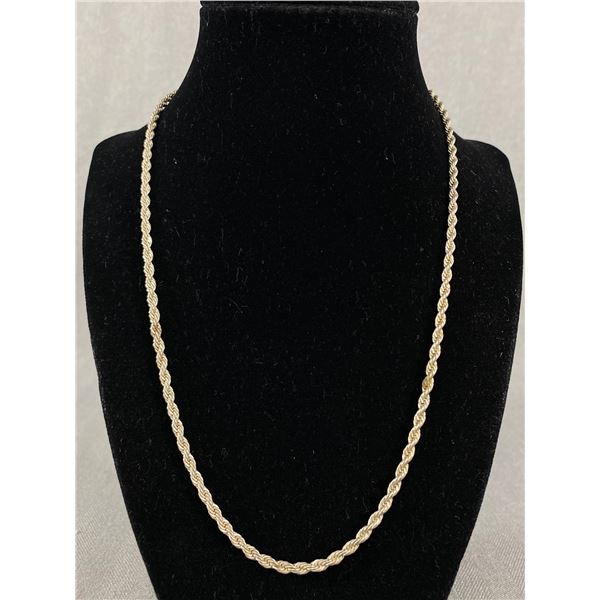 Very Good Sterling Silver Twisted Rope Necklace