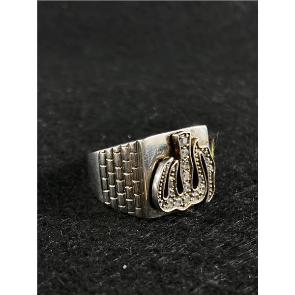 Size 10 Sterling Silver Muslim Arabic Men's Ring
