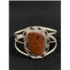 Image 1 : Vintage Sterling Silver Cuff Bracelet with Browntone Stone