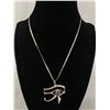 Image 1 : 18" L Sterling Silver Chain with Eye of Horus 925 Silver Pendant. Artist Signed G