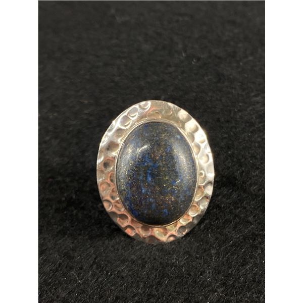 Lovely Size 7 Hammered Sterling Silver Labradorite Ring