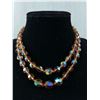 Image 1 : Good Double Strand Aurora Borealis Crystal Necklace 1940's