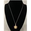 Image 1 : Beautiful Quality.950 Silver Flower Pendant on Sterling Chain