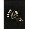 Image 1 : A Very Good 50's-60's Sterling & Real Pearl Floral Spray Booch