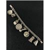 Image 1 : Nice Heavy Sterling Charm Bracelet with 8 Large Charms