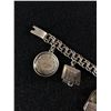 Image 2 : Nice Heavy Sterling Charm Bracelet with 8 Large Charms