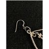 Image 3 : Vintage Sterling Silver 925 Double Hoop Tear Drop Dangle Earring 2.5" 10.4g - Tested