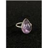 Image 1 : Vintage Sterling Silver Purple Teardrop Ring Size 6.5- Tested