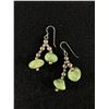 Image 1 : Vintage 925 Sterling Silver Turquoise & Sterling Beads Dangle Drop Earrings 2" 8.1g - Tested