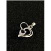 Image 2 : Vintage 10K White Gold Amethyst Heart Pendant - Makers Mark BHJ - .75" - 1.g - Tested