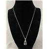 Image 1 : 925 Sterling Silver & Sparkly Mystic Topaz Teardrop 19" Necklace - Tested