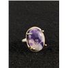 Image 1 : Vintage Sterling Silver Purple Agate Ring Size 7 - 7.8g - Tested