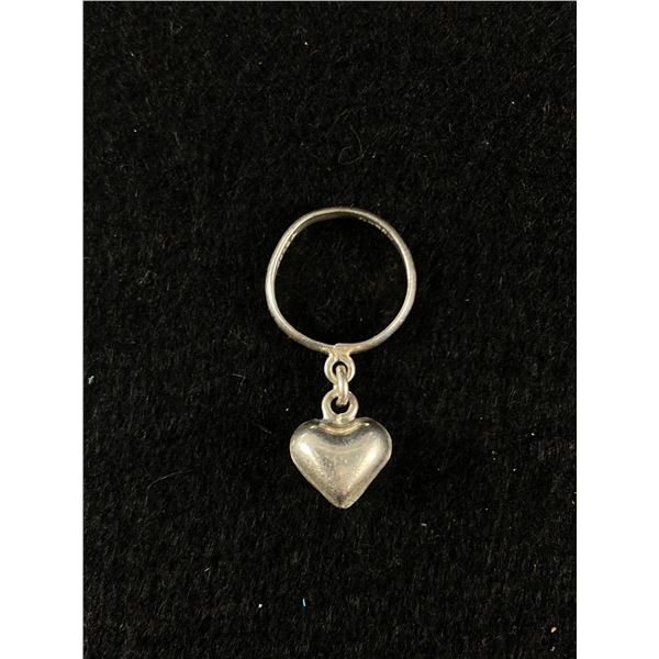 Vintage Heart Dangle Ring Sterling Silver 925 Size: 7.5 - Marked TB-06 - 925 - Tested