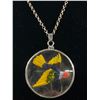 Image 2 : Antique Double Sided Real Feather Bird Pendant Sterling With 925 18" Rolo Chain - Both Tested
