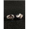 Image 1 : Two Vintage Sterling Silver Modernist Abstract Rings Size 6.5 & 7.75 - 10.3g - Tested