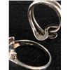 Image 3 : Two Vintage Sterling Silver Modernist Abstract Rings Size 6.5 & 7.75 - 10.3g - Tested