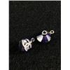Image 2 : Vintage Earring Lot: Rare Mickey Mouse Hat Earrings Signed Disney, CC Earring Jackets, Roccoco Blue 