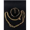 Image 1 : Vintage Gold Tone Lot: Vendome 36" Ornate Metal Flapper Inspired Necklace, Monet Signed Double Wave 