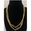 Image 2 : Vintage Gold Tone Lot: Vendome 36" Ornate Metal Flapper Inspired Necklace, Monet Signed Double Wave 