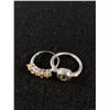 Image 1 : Two Vintage 925 Sterling Silver Citrine Rings Prong & Bezel Set Size 6 & 7 - 5.9g - Tested