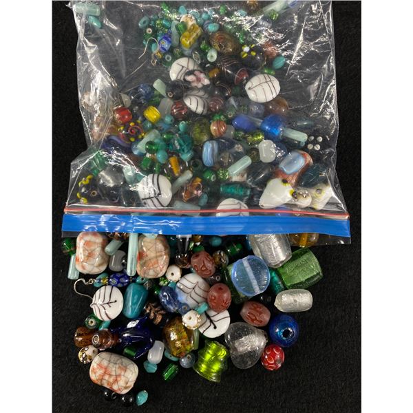 Large Lot Of Glass Beads, Lampwork Beads, Art Glass Beads, Great For Making Jewlery Over 1.5 Lbs.
