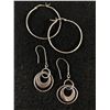 Image 2 : Lot Of 4 Vintage Sterling 925 Silver Earrings, Screwback Garnet Flowers, Clip on Marcasite, Hoops & 