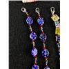 Image 2 : Millefiori Art Glass Lot: 10" Ankelet, 18" Necklace, 1.75" Pendant, 925 Sterling Earrings - Tested