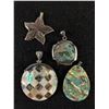 Image 2 : Vintage Abalone Lot: 2 Brooches, 4 Pendants, & Earrings, All In Great Condion