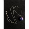 Image 1 : Sterling Silver Chain w/ Hand Crafted Globe Pendant