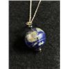 Image 2 : Sterling Silver Chain w/ Hand Crafted Globe Pendant