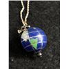 Image 3 : Sterling Silver Chain w/ Hand Crafted Globe Pendant