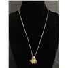 Image 1 : 926 Sterling Silver Chain w/ 3 Pendants Marked 925 + 1 Pendant w. Peridot Stone