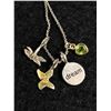 Image 2 : 926 Sterling Silver Chain w/ 3 Pendants Marked 925 + 1 Pendant w. Peridot Stone