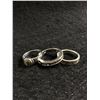 Image 1 : 2 Sterling Silver w/ Stones Ring and 1 Raised Engraved Ring Band, Marked 925
