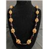 Image 1 : Vintage Ruby Red Glass Beads Necklace
