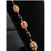 Image 2 : Vintage Ruby Red Glass Beads Necklace