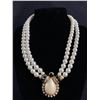 Image 1 : Vintage Pearls w/ Rhinestones Choker Necklace