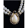 Image 2 : Vintage Pearls w/ Rhinestones Choker Necklace