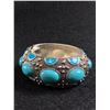 Image 1 : Turqouise Color Enamel and Stones Hinged Bangle