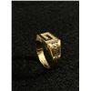 Image 2 : Quality Men;s 18k Gold Electroplated Ring Enamel & Stone