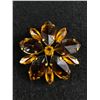 Image 1 : Beautiful & Large 50's Rhinestone Brooch Topaz Colour