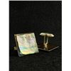 Image 2 : Large Pair of Sterling Silver & Shell Inlaid 1960's Cufflinks