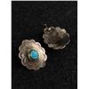 Image 2 : Pair of Vintage Navajo Sterling & Turquoise Earrings