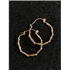 Image 1 : Pair of Pretty 10k Gold 1" Hoop Earrings