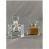 Image 1 : Small Crystal Perfume Bottles-Joy Paris-Factice & Cube with Stopper