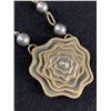 Image 2 : Pretty Lia Sophia Necklace- Gold & Grey Beads with Floral Drop